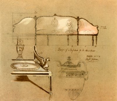 Conception pour un canapé, 1777, 1946 - Robert Adam