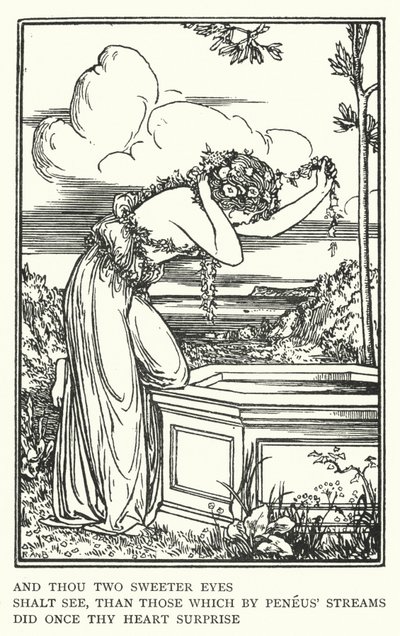 Et tu verras deux yeux plus doux que ceux qui, par les ruisseaux de Pénée, ont autrefois surpris ton cœur - Robert Anning Bell