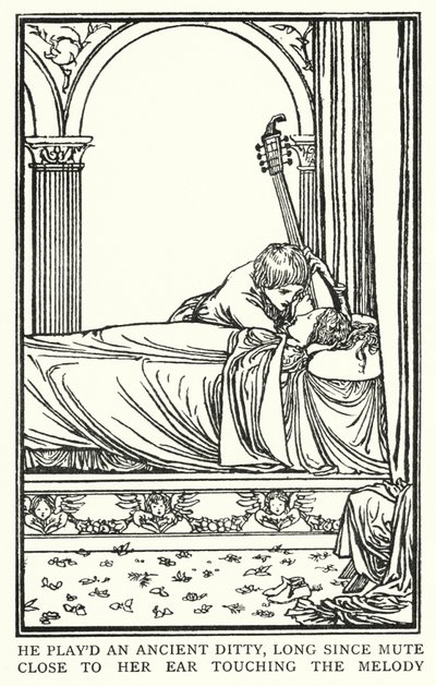 Illustration pour Poèmes de John Keats : La Veille de Saint Agnès - Robert Anning Bell