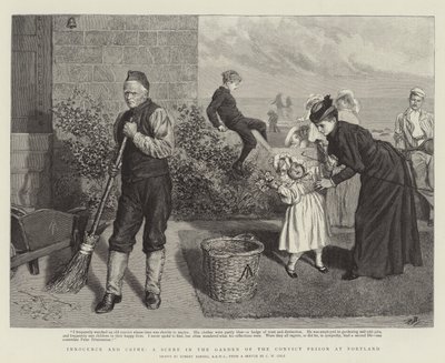 Innocence et crime, une scène dans le jardin de la prison de Portland - Robert Barnes