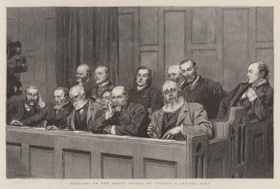 Croquis dans les Cours royales de justice, un jury spécial - Robert Barnes