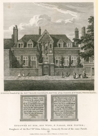 Écoles fondées par le révérend Ralph Davenant, recteur de la paroisse de St Mary, Whitechapel - Robert Blemell Schnebbelie