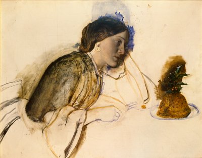 Le dîner de Noël de la pauvre actrice - Robert Braithwaite Martineau