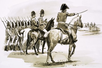 Arthur Wellesley à la tête du 23e régiment à Mysore - Robert Brook