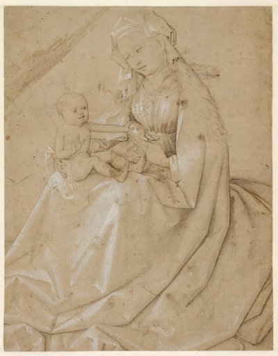 Madone avec le Christ enfant tenant une poire - Robert Campin
