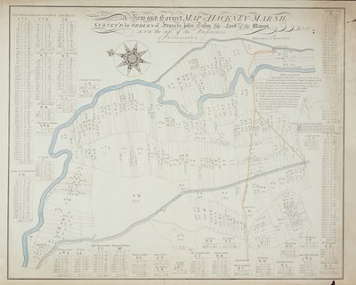 Nouvelle et correcte carte de Hackney Marsh, 1745 - Robert Davies