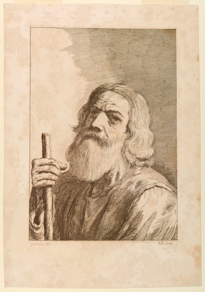 Vieil homme avec un bâton - Robert Dighton