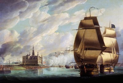 Nelson forçant le passage du détroit, 30 mars 1801, avant la bataille de Copenhague - Robert Dodd