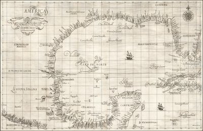 Carte du golfe du Mexique de 1646 par Robert Dudley - Robert Dudley