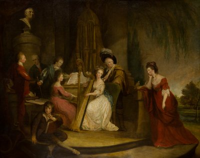 Sir Henry Bridgeman et sa famille faisant de la musique sous un buste de Handel, vers 1762-90 - Robert Edge Pine