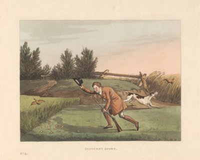 Tir : Ensemble de six avec page de titre et couverture imprimée : Misères sportives, ou six jours marqués en rouge à la campagne - Robert Havell