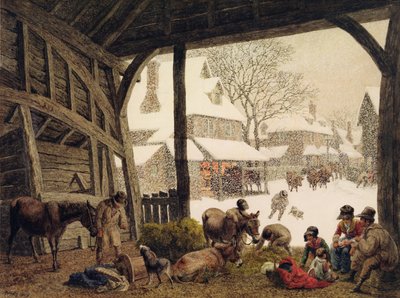 Scène de neige dans un village, 1819 - Robert Hills