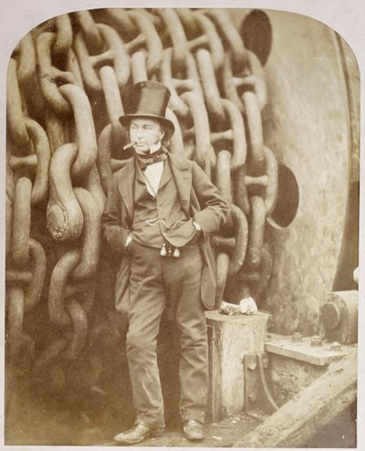 Isambard Kingdom Brunel à Millwall, appuyé contre un tambour de chaîne, novembre 1857 - Robert Howlett
