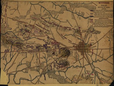 Gettysburg Troisième jour. Position des troupes - Robert Knox Sneden