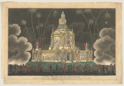 Vue du Temple de la Concorde Érigé dans le Green Park, pour Célébrer le G..., 9 septembre 1814 - Robert Laurie