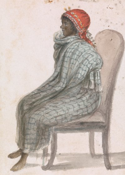 Femme africaine assise sur une chaise - Robert Mabon