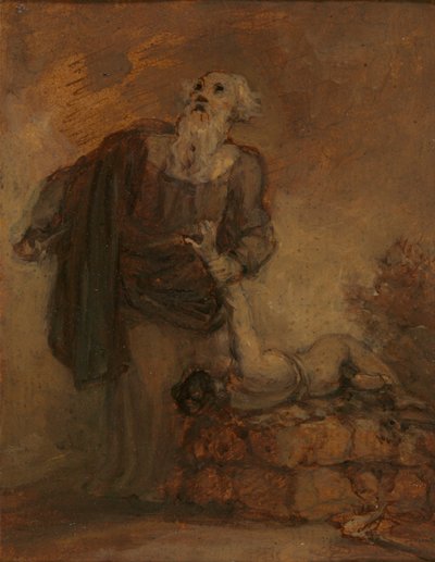 Abraham et Isaac (Abraham saisissant le bras d