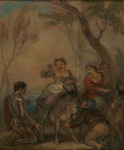 Illustration pour Don Quichotte (avec des figures sur un âne) - Robert Smirke