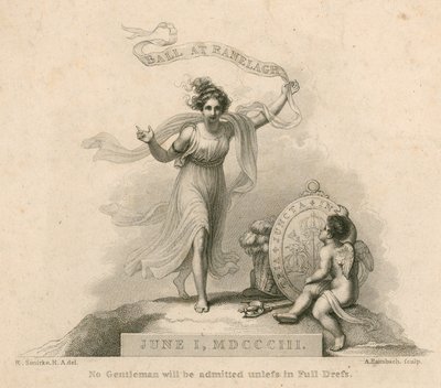 Invitation à un bal aux jardins de Ranelagh, Millbank, Londres, 1er juin 1803 - Robert Smirke