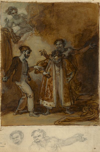 Stephano, Trinculo et Caliban avec la garde-robe magique de Prospero - Robert Smirke