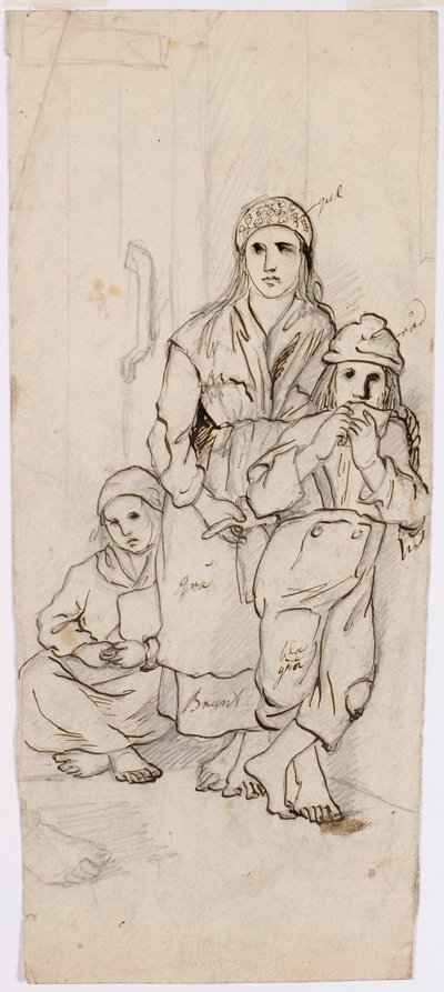 Femme, garçon et fille en costume folklorique - Robert Wilhelm Ekman
