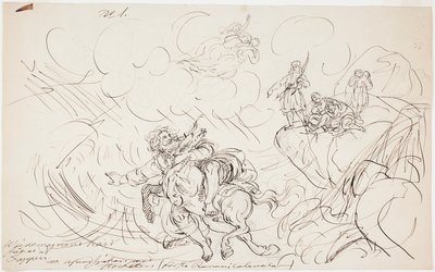 Le tir de Väinämöinen, esquisse pour une série de dessins sur le thème du Kalevala - Robert Wilhelm Ekman