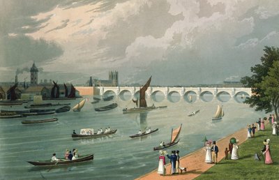 Vue du Pont de Waterloo, pub. 1820 par Colnaghi et Co. - Robert the Elder and Younger Havell