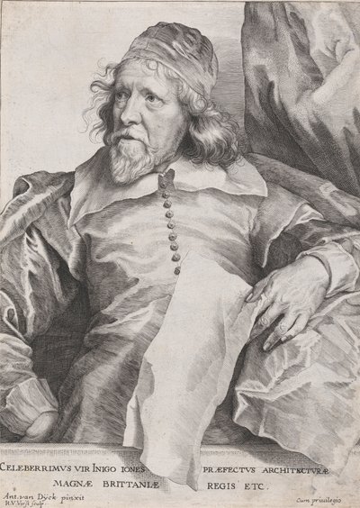 Celeberrimus Vir Inigo Jones Præfectus Architecturæ Magnæ Britanniæ Regis Etc. - Robert van Voerst