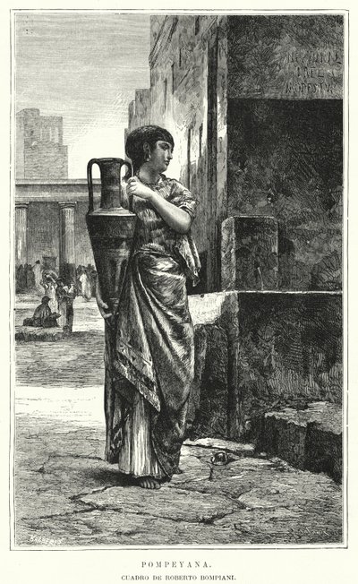 Femme de Pompéi (lithographie) - Roberto Bompiani