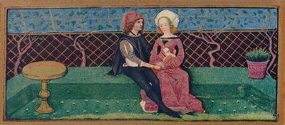 Avril - amoureux dans un jardin, 15ème siècle - Robinet Testard