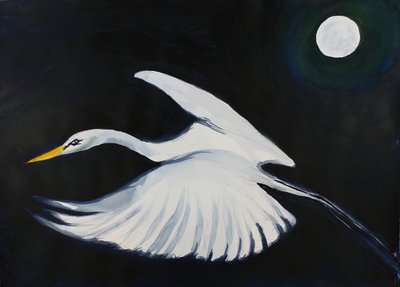 Aigrette blanche au clair de lune - RodMacIver