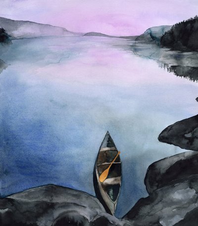 Une balade en canoë sur un lac de montagne paisible - RodMacIver