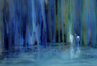 Aigrettes bleues de la forêt sereine - RodMacIver