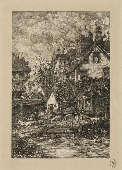 Entrée dans un village, de Revue Fantaisiste - Rodolphe Bresdin