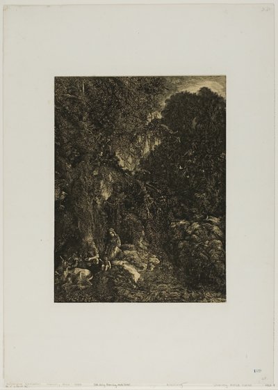 Sainte Famille avec des cerfs - Rodolphe Bresdin