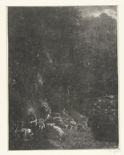 Repos pendant la fuite en Égypte - Rodolphe Bresdin