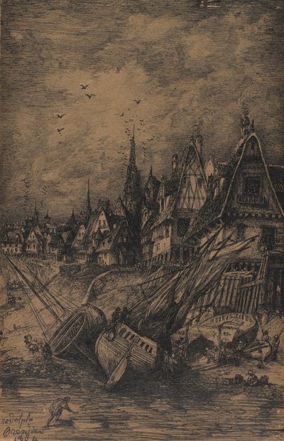 Navires échoués, 1864 - Rodolphe Bresdin