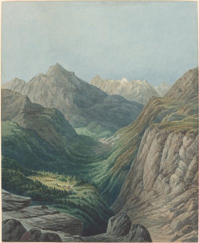 Une vallée alpine - Rodolphe Leon Berthoud