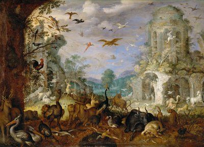 Paysage avec animaux (huile sur bois de chêne) - Roelandt Jacobsz. Savery