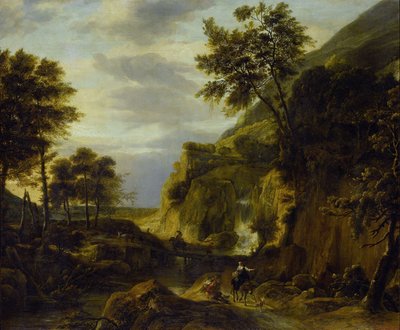 Paysage montagneux avec chute d