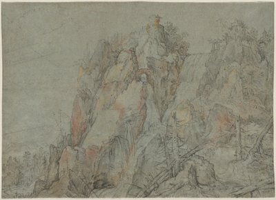 Paysage montagneux avec châteaux et cascades - Roelandt Savery