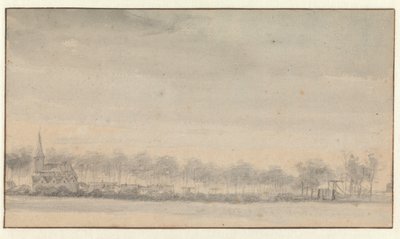 Le village de Nederhorst et le château vu du sud - Roelant Roghman