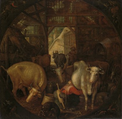 Vaches dans une étable; sorcières dans les quatre coins - Roelant Savery