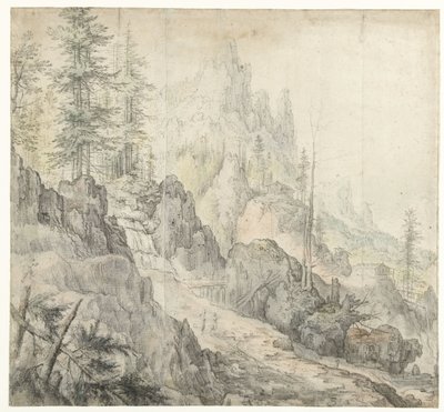 Paysage de montagne avec une cascade - Roelant Savery