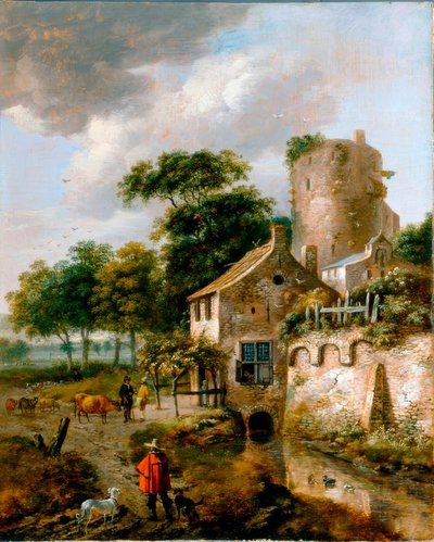 R.J. v. Vries, Paysage avec tour - Roelof Jansz van Vries