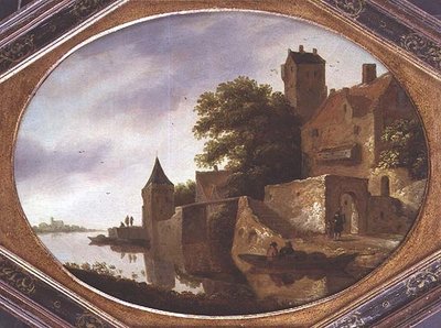 Paysage avec une maison manoir fortifiée - Roelof Van Vries
