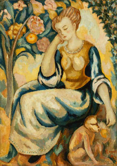 Dame avec un singe, c.1917 - Roger Eliot Fry