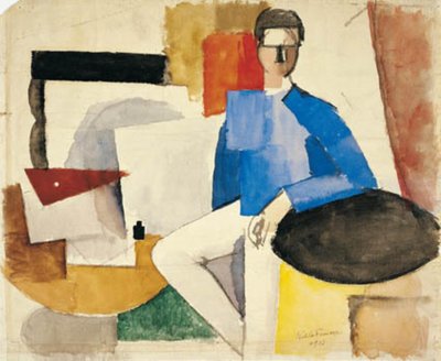 Composition cubiste avec un homme assis à une table - Roger de La Fresnaye