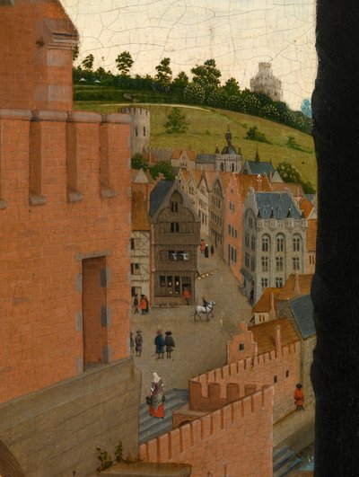 (détail) de Saint Luc dessinant le portrait de la Vierge - Rogier van der (after) Weyden