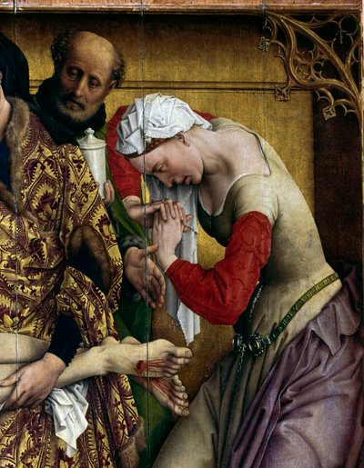 Descente de croix. Détail de Sainte Marie Madeleine. Retable de Rogier Van Der Weyden - Rogier van der Weyden